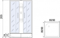 River Душевая кабина QUADRO 90/26 MT Б/К – фотография-12